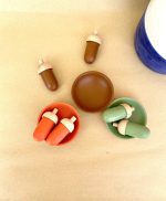 Ihlamur Ağacı Meşe Palamudu Renk Eşleştirmeli Ahşap Oyuncak (3'lü Set)