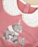 Kız Çocuk Bebe Yakalı Baskılı Pamuklu Paçaları Lastikli Altüst Takım - Görsel 3