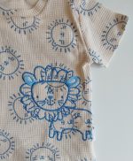 %100 Pamuklu Waffle Erkek Bebek Aslan Baskı ve Aplikeli Çıtçıtlı Tshirt & Patlı Düğmeli Şort Takım - Görsel 6