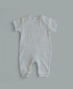 %100 Pamuklu Kız Bebek Çiçek Desenli Zarf Yaka & Kısa Kollu & Patiksiz Tulum